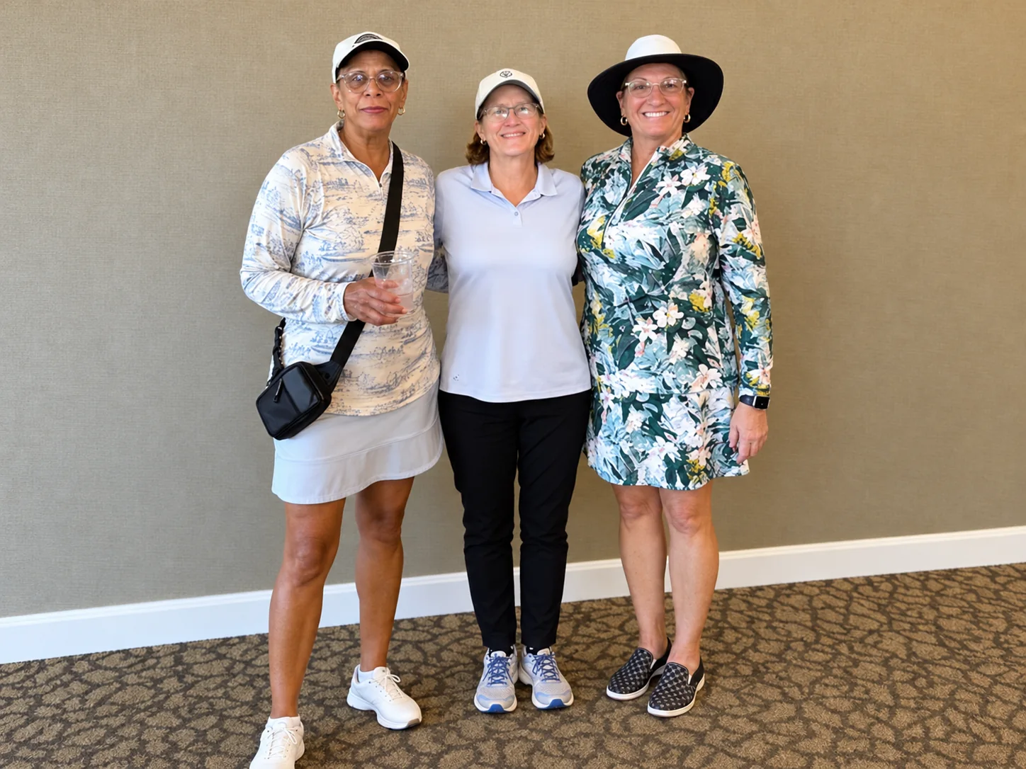 Ida Menendez, Betty Palmer and Lisa Lee together at the tournament